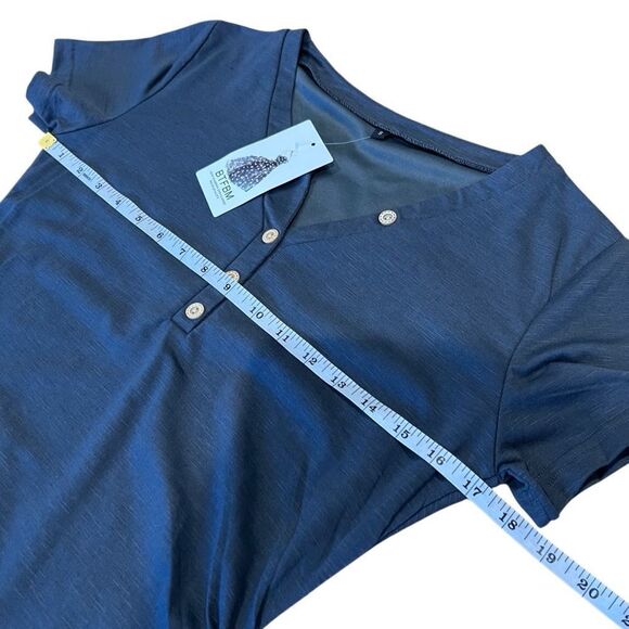 Bodycon Rutched Dress V Neck Short Sleeve T Shirt Mini Dress Size Small - Picture 12 of 16